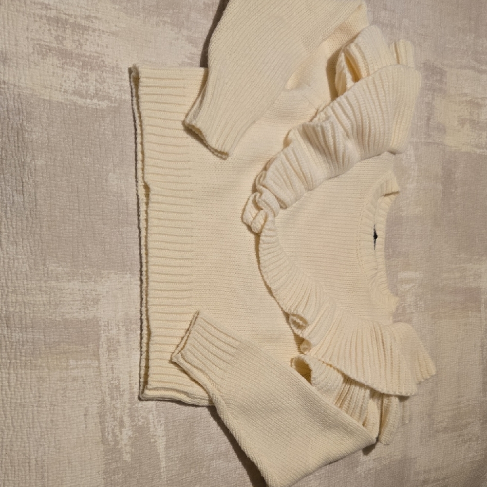 MINKPINK Cream Ruffle Turtleneck Sweater